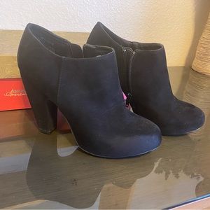 Black Suede American Rag Heeled Booties